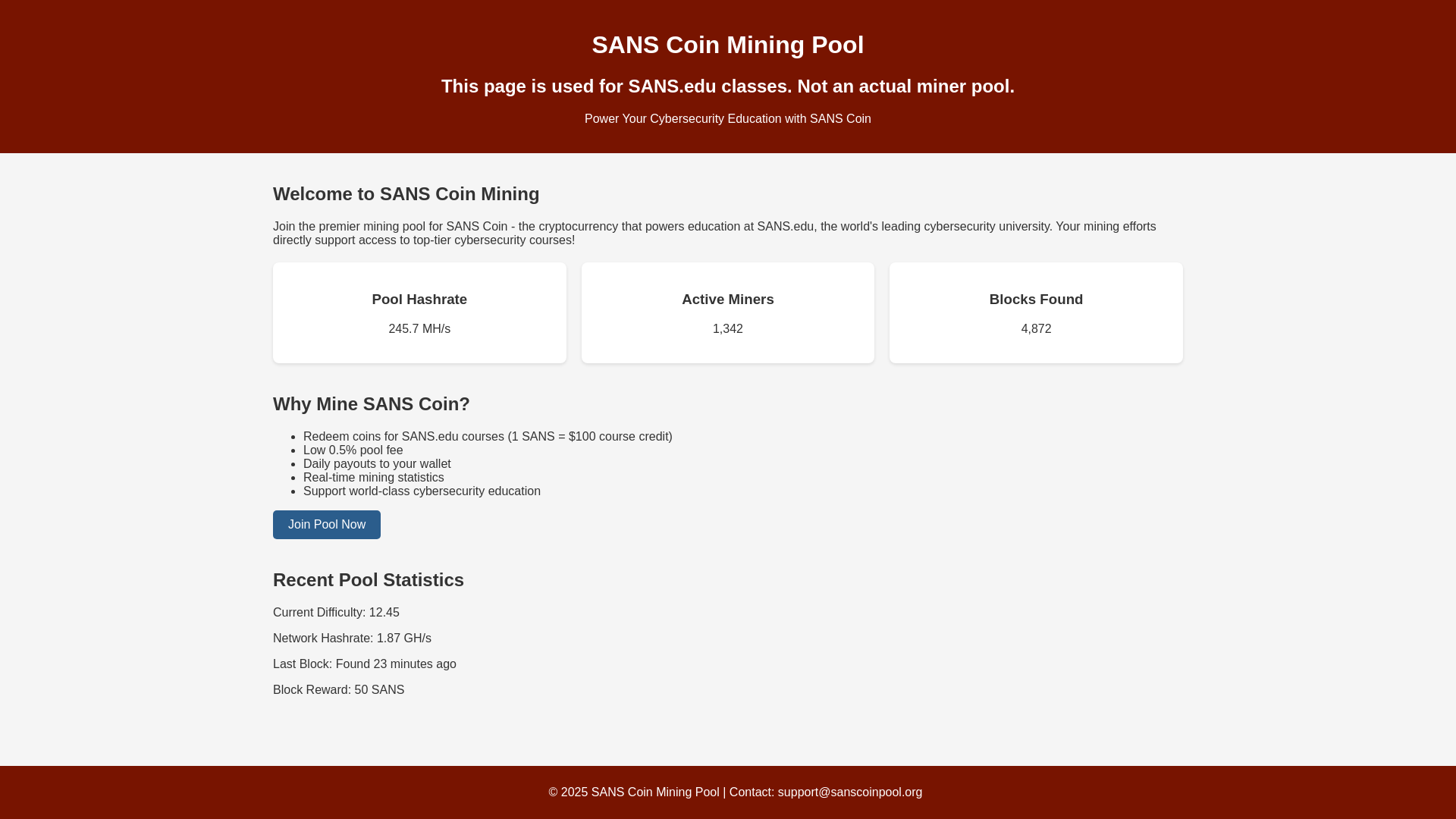 website screenshot of https://sanscoinminer.pages.dev/