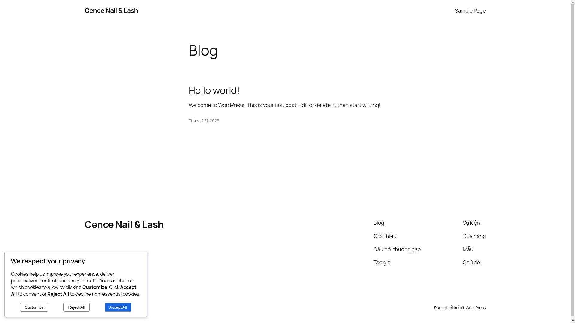 website screenshot of https://cence.vn/