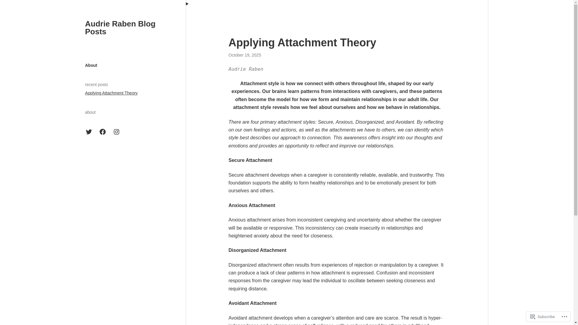website screenshot of https://audrieraben.blog/
