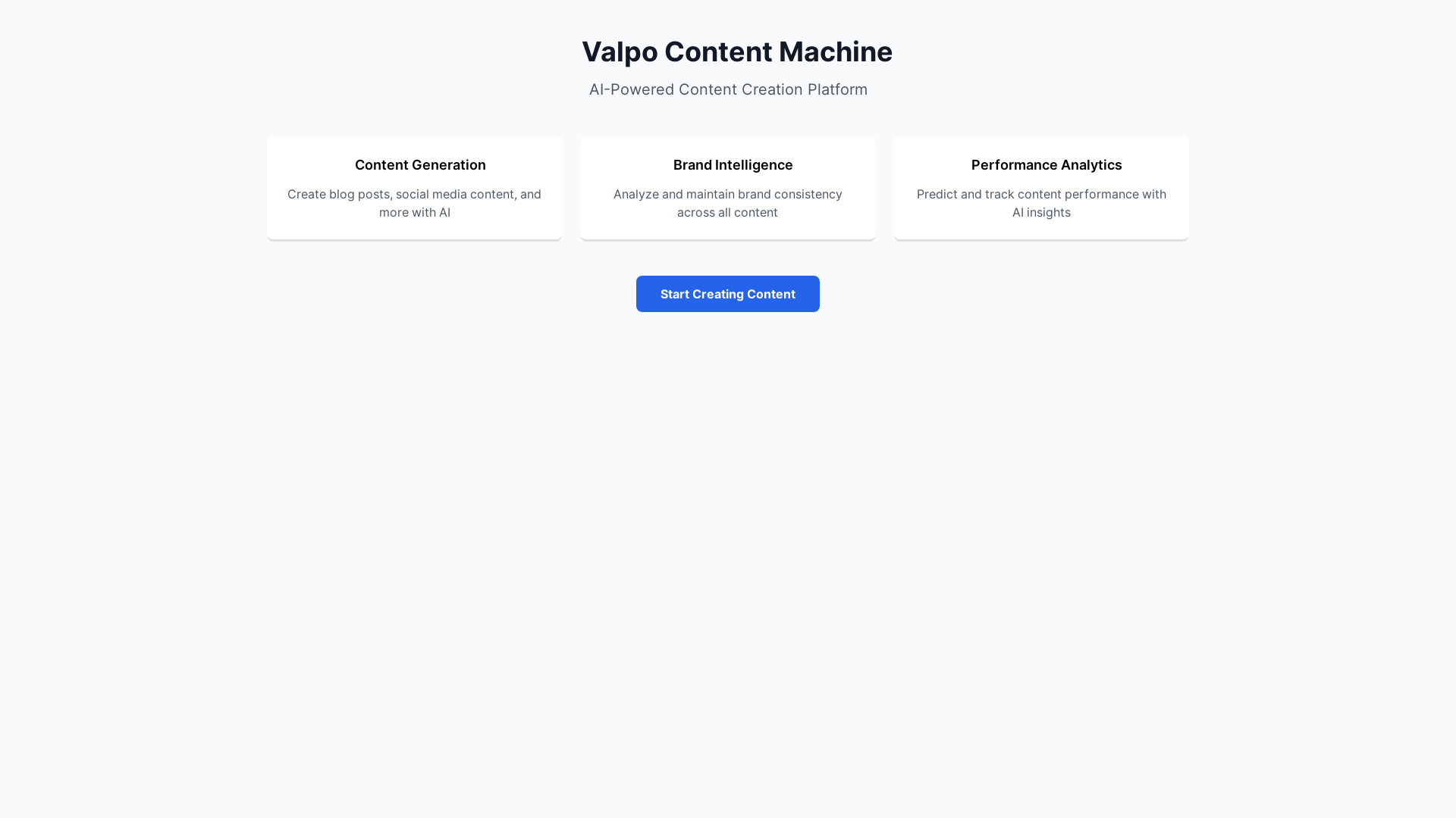 website screenshot of https://valpo-content-machine.pages.dev/