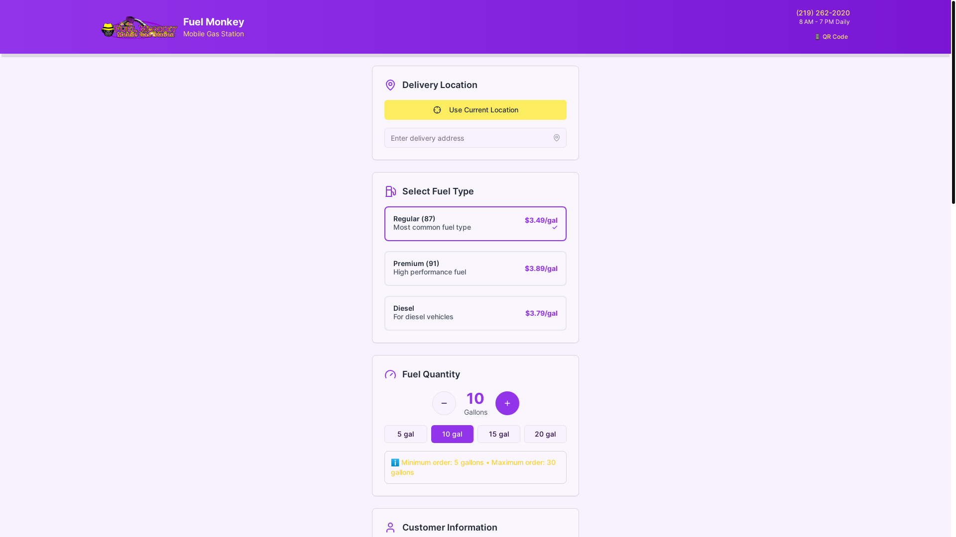 website screenshot of https://indianafuelmonkey.com/