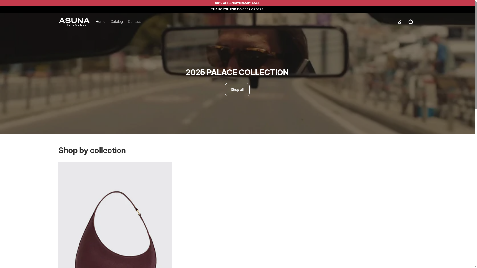 website screenshot of https://asunalabel.com/