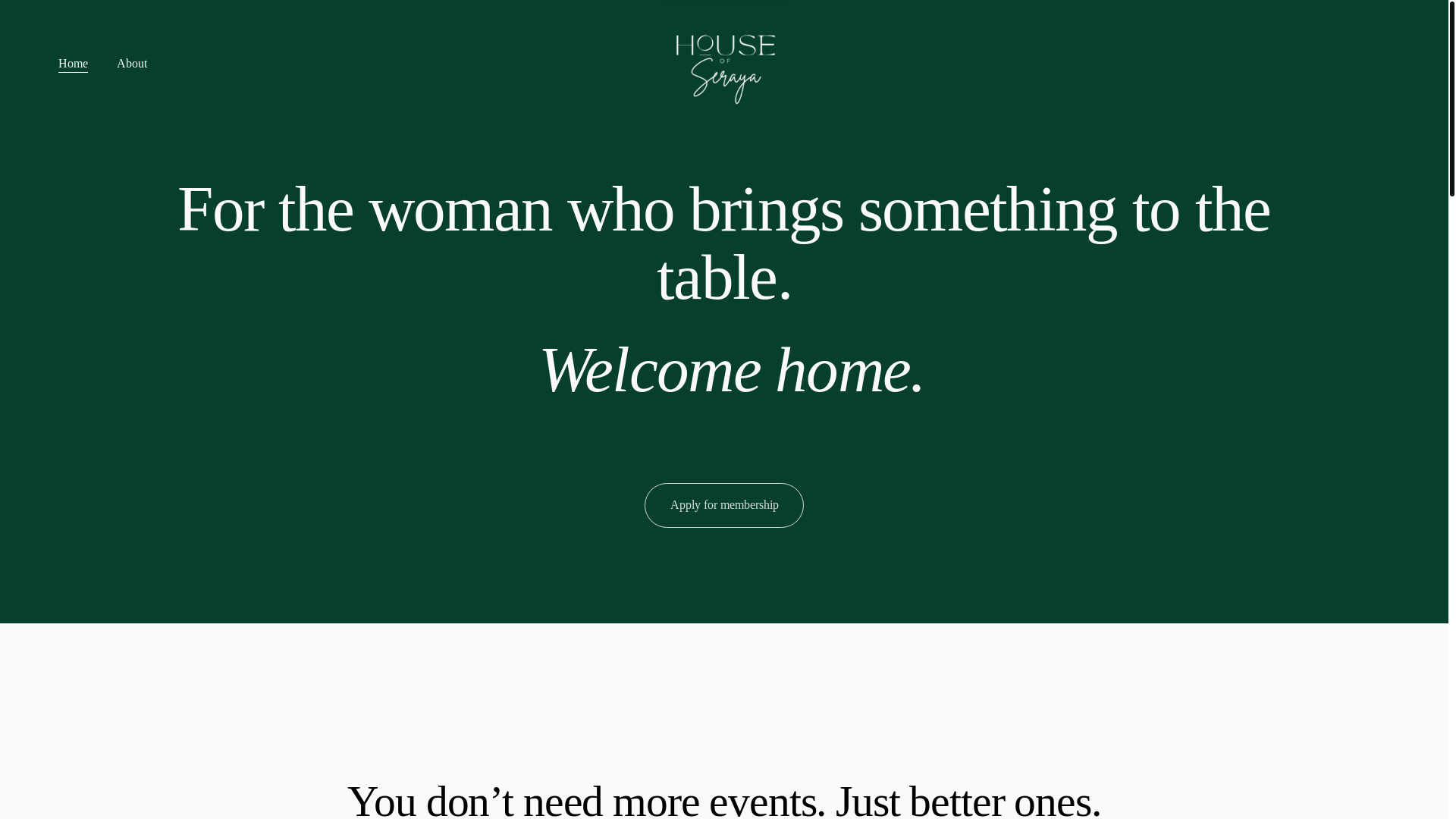 website screenshot of https://houseofseraya.com/