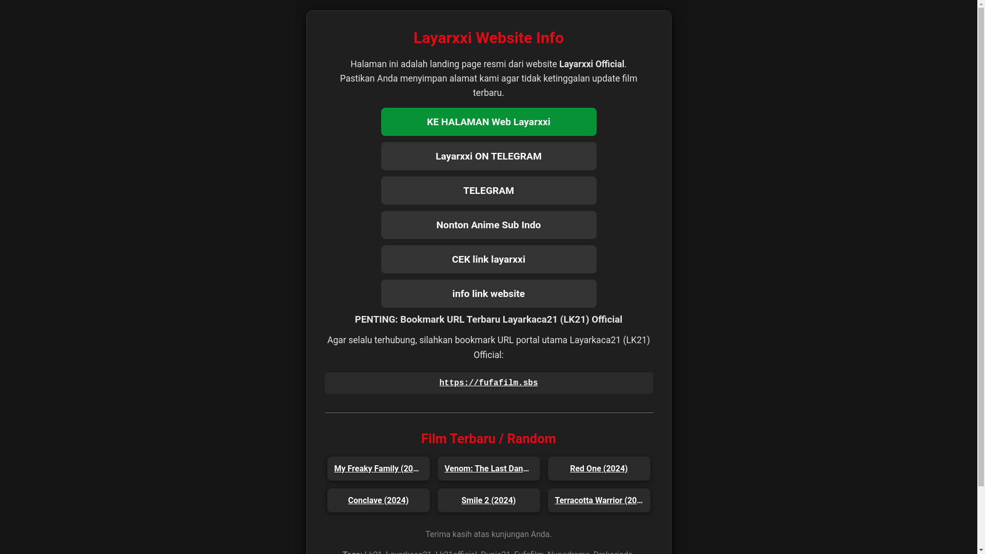 website screenshot of https://layarxxi.sbs/