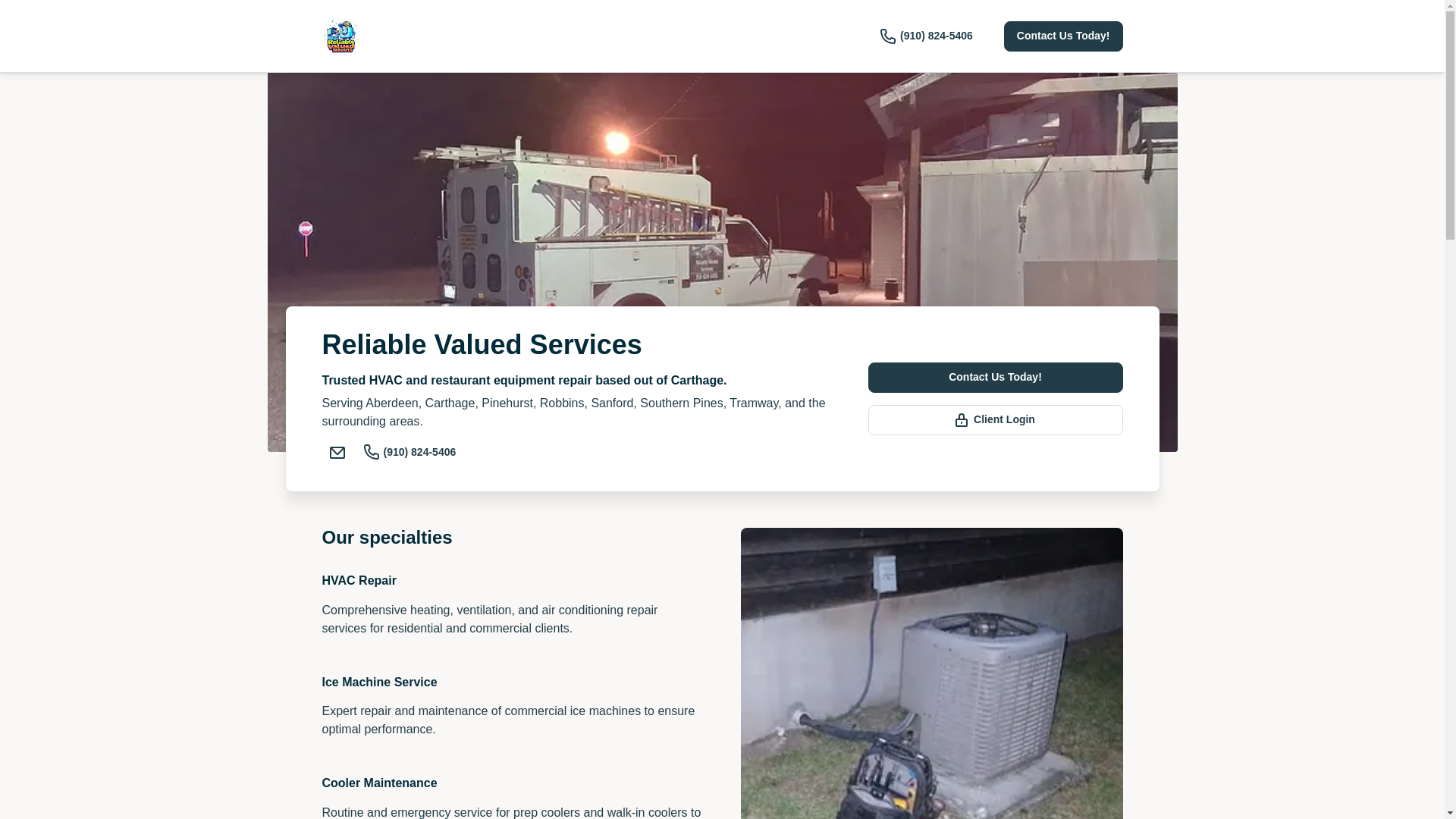 website screenshot of https://reliablevaluedservices.org/