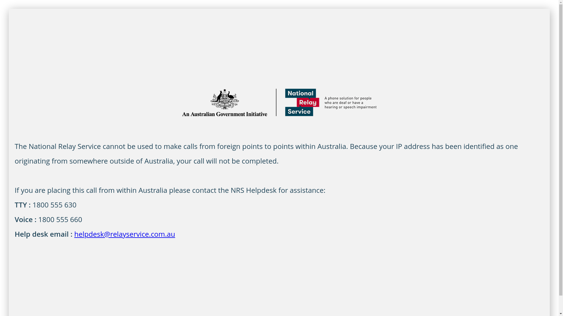 website screenshot of https://internet-relay.nrscall.gov.au/