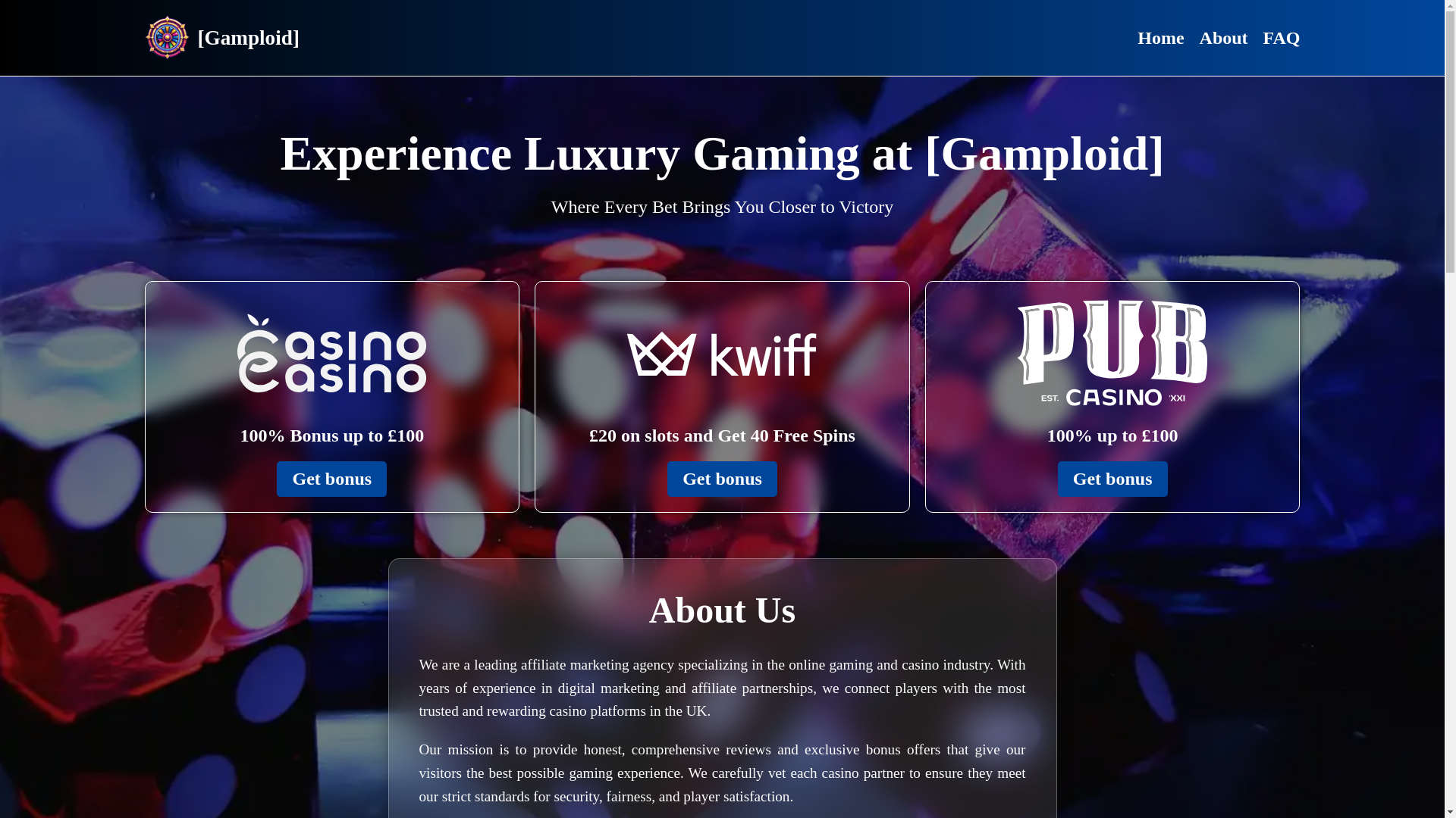 website screenshot of https://gamploid.com/