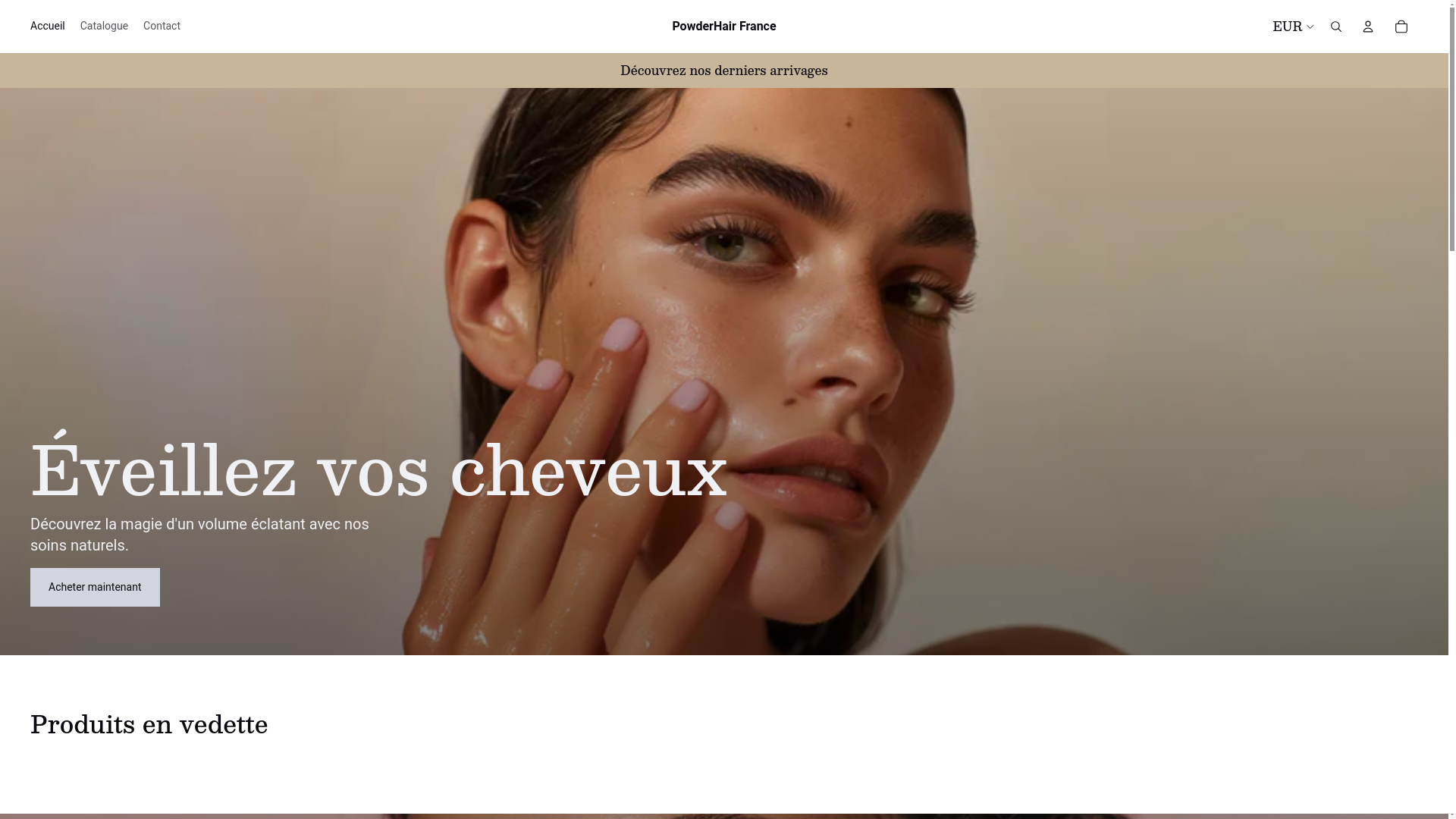 website screenshot of https://powderhairfrance.com/