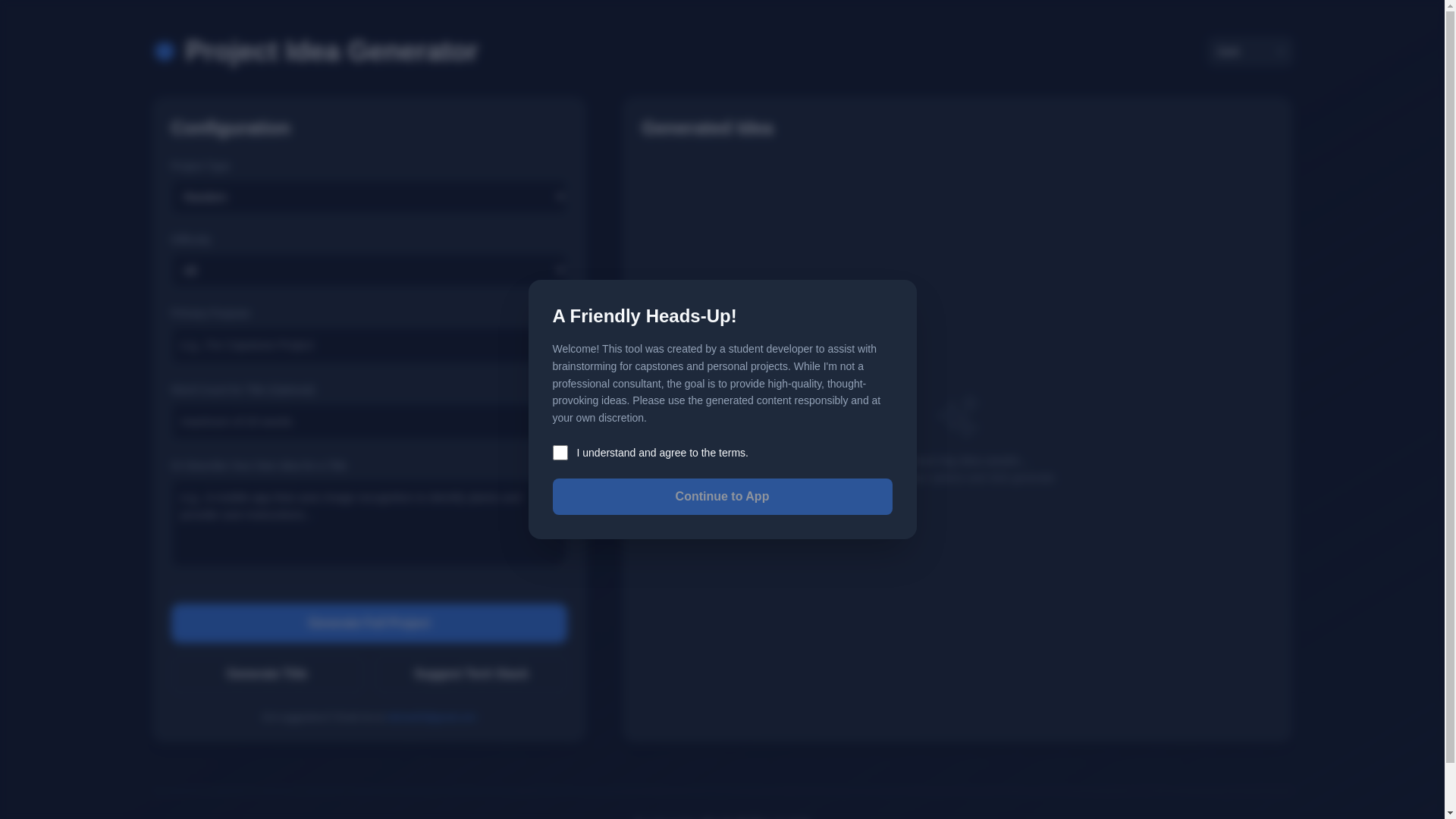 website screenshot of https://idea-generator-2l6.pages.dev/