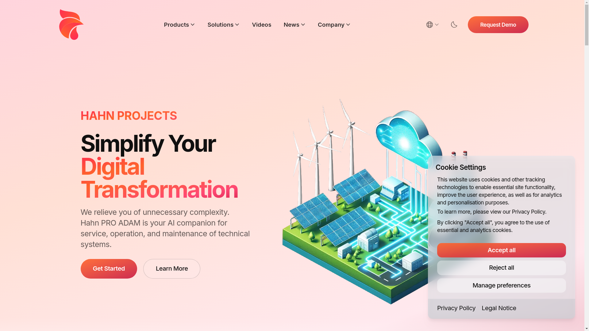 website screenshot of https://hahnpro-website.pages.dev/