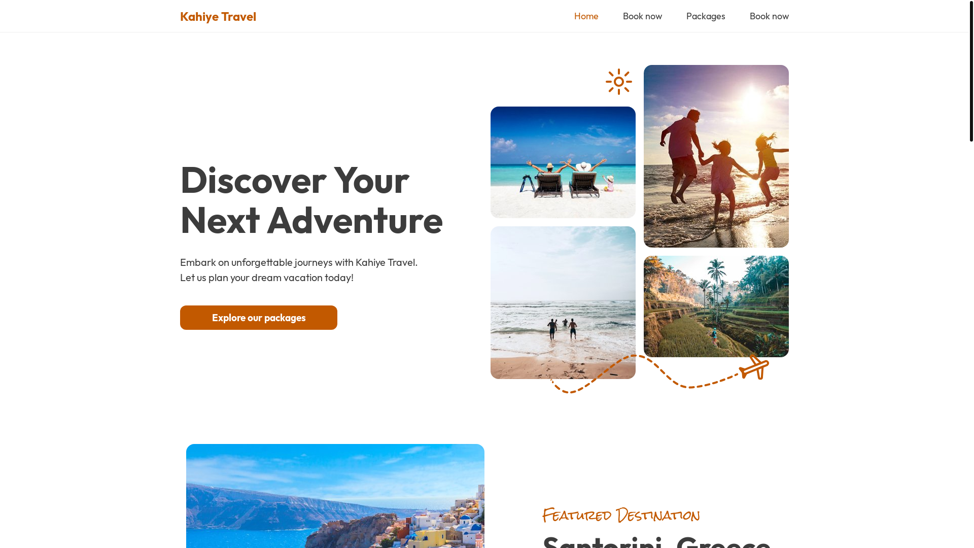 website screenshot of https://kahiyetravelagency.co.uk/