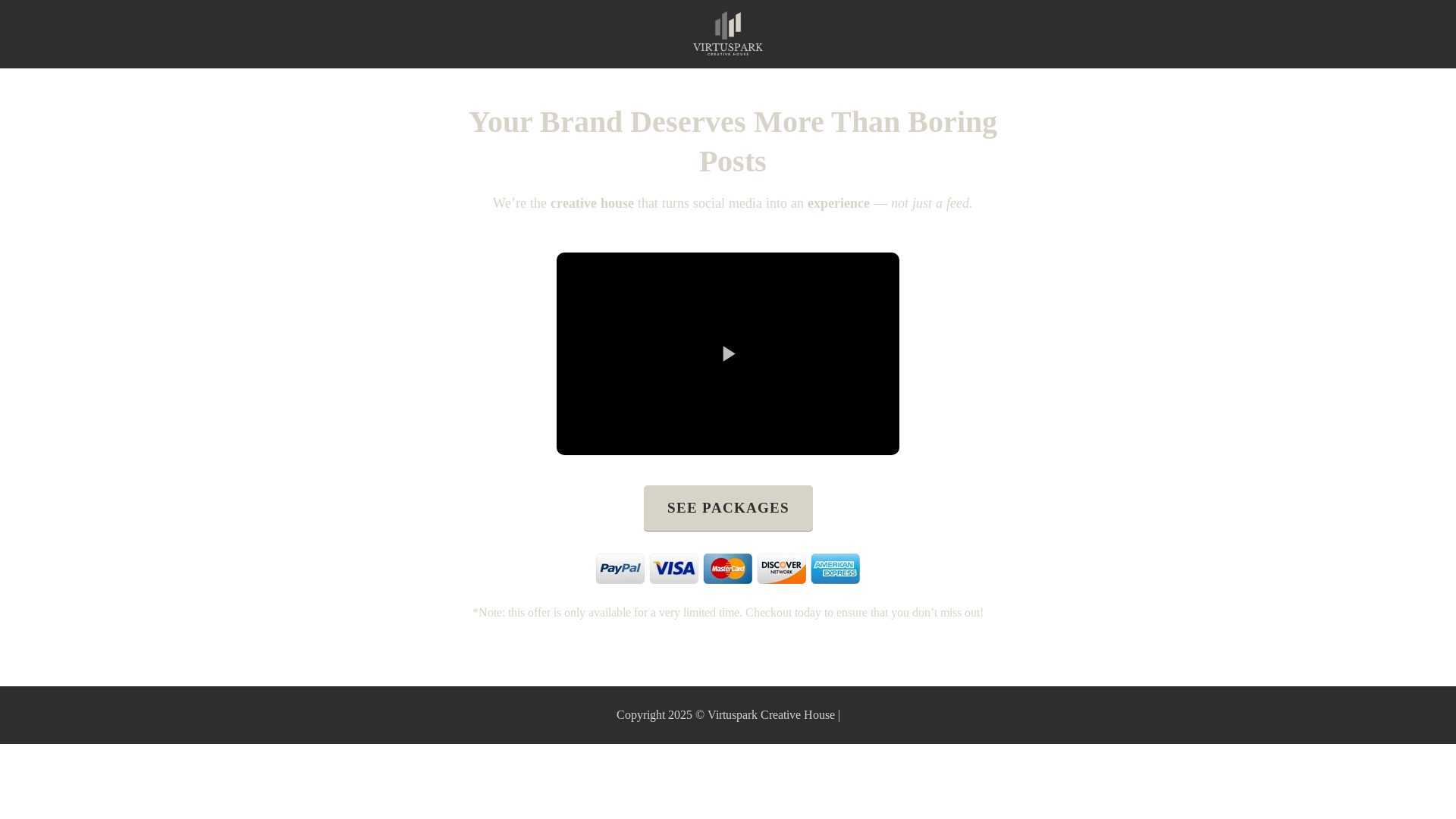 website screenshot of https://virtusparkcreativehouse.com/