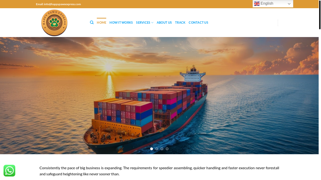 website screenshot of https://happypawsexpress.com/