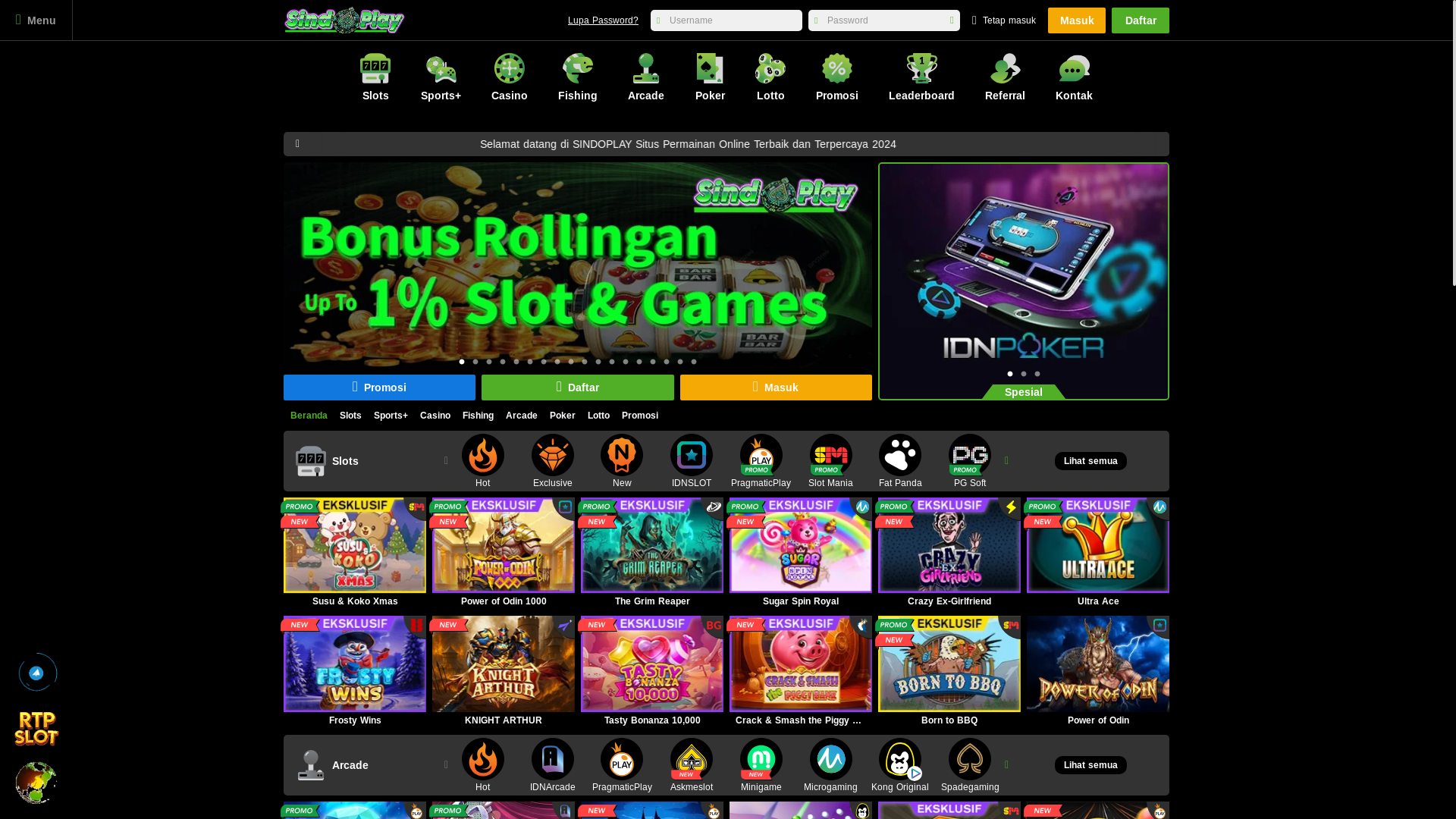 website screenshot of https://sindoslot.rest/