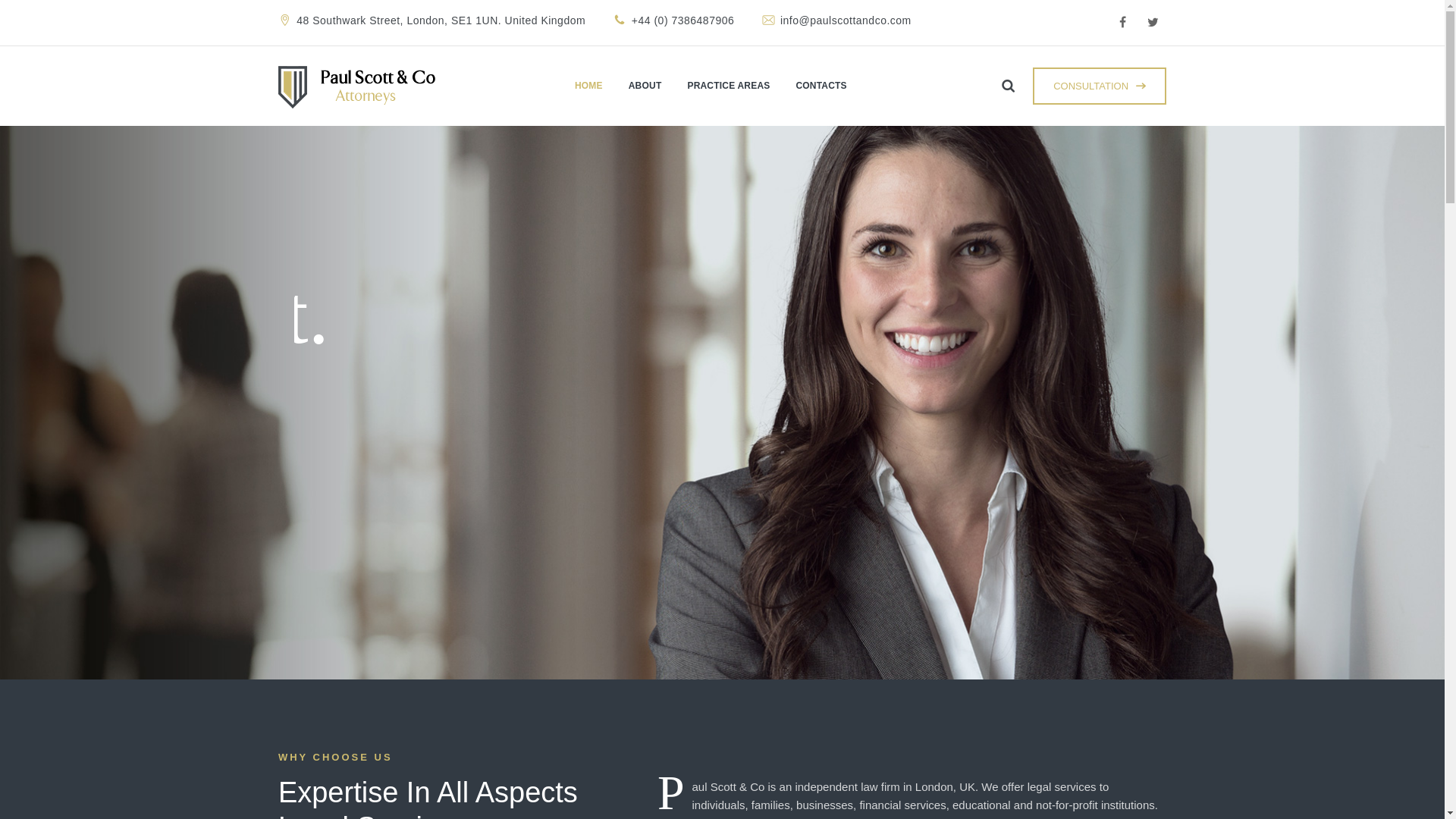 website screenshot of https://www.paulscottandco.com/