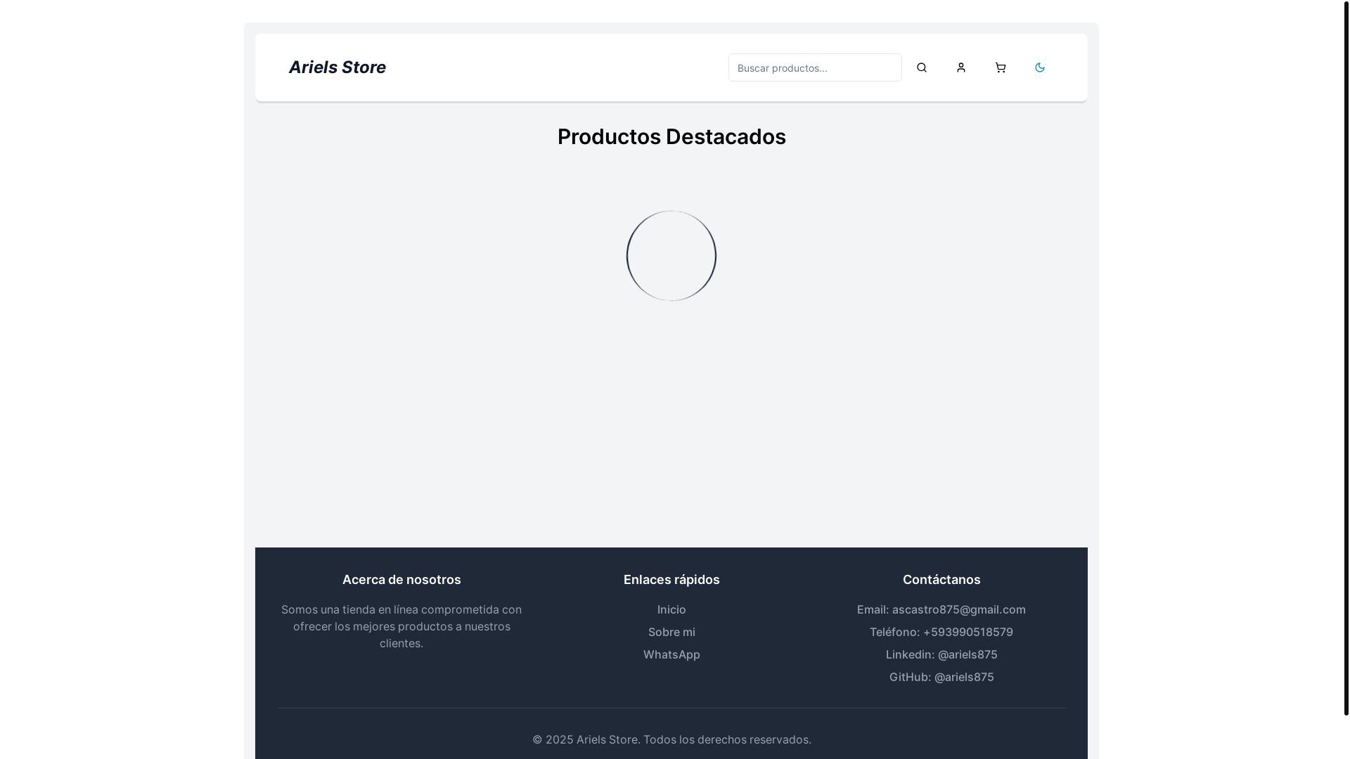 website screenshot of https://arielstore.pages.dev/