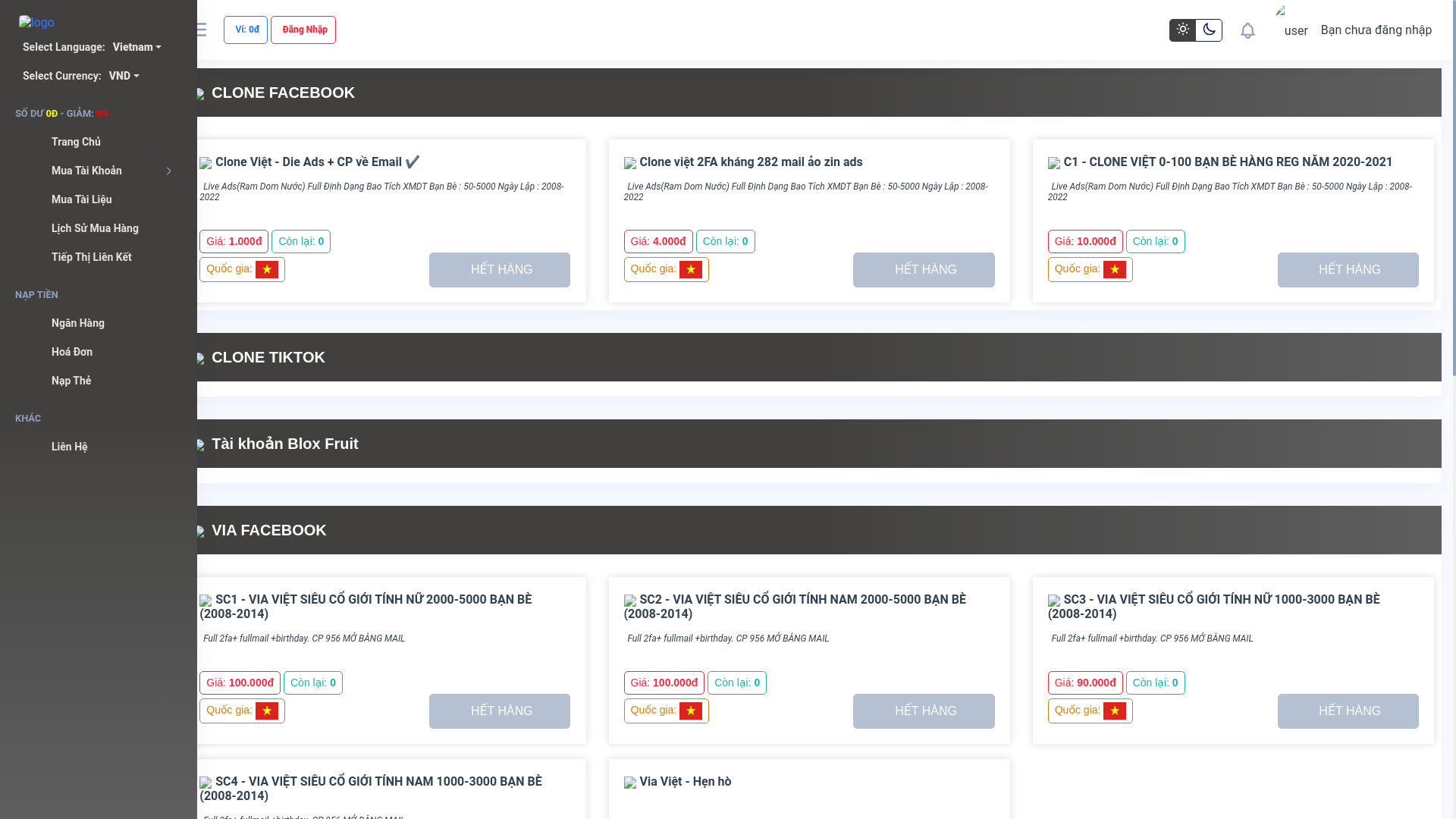 website screenshot of https://shopngocbach.com/