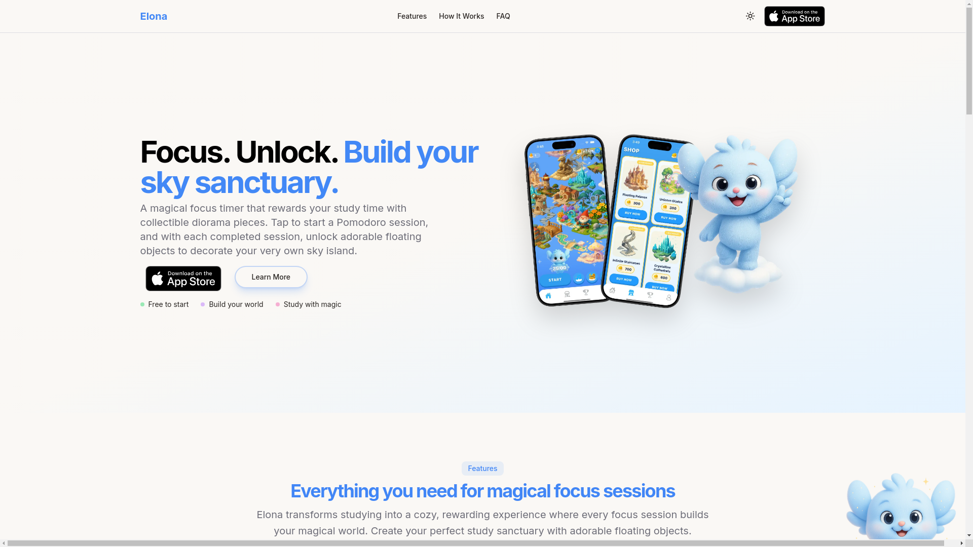 website screenshot of https://elona-landing.pages.dev/