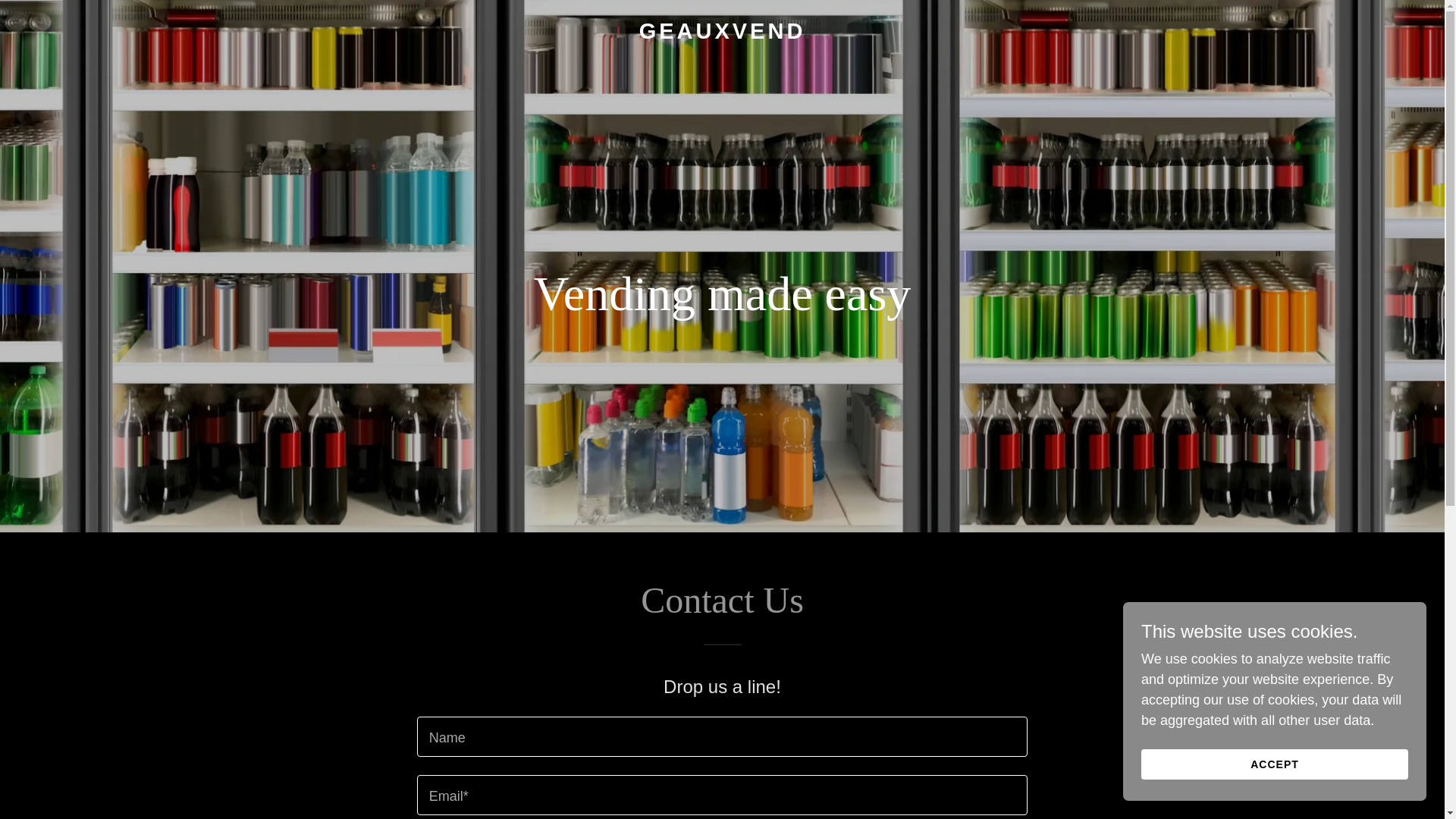 website screenshot of https://geaux-vend.com/