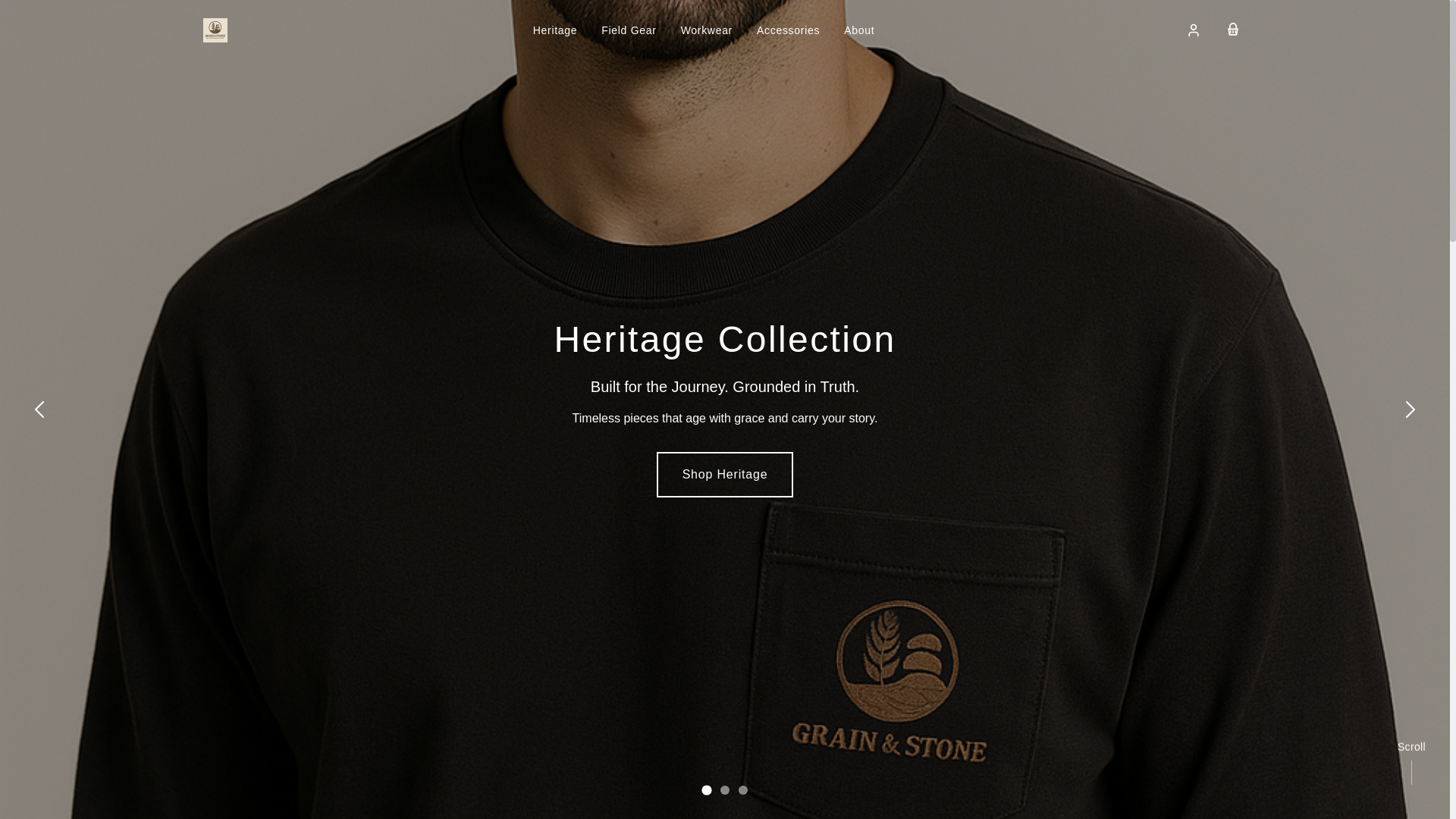 website screenshot of https://grainandstone.link/