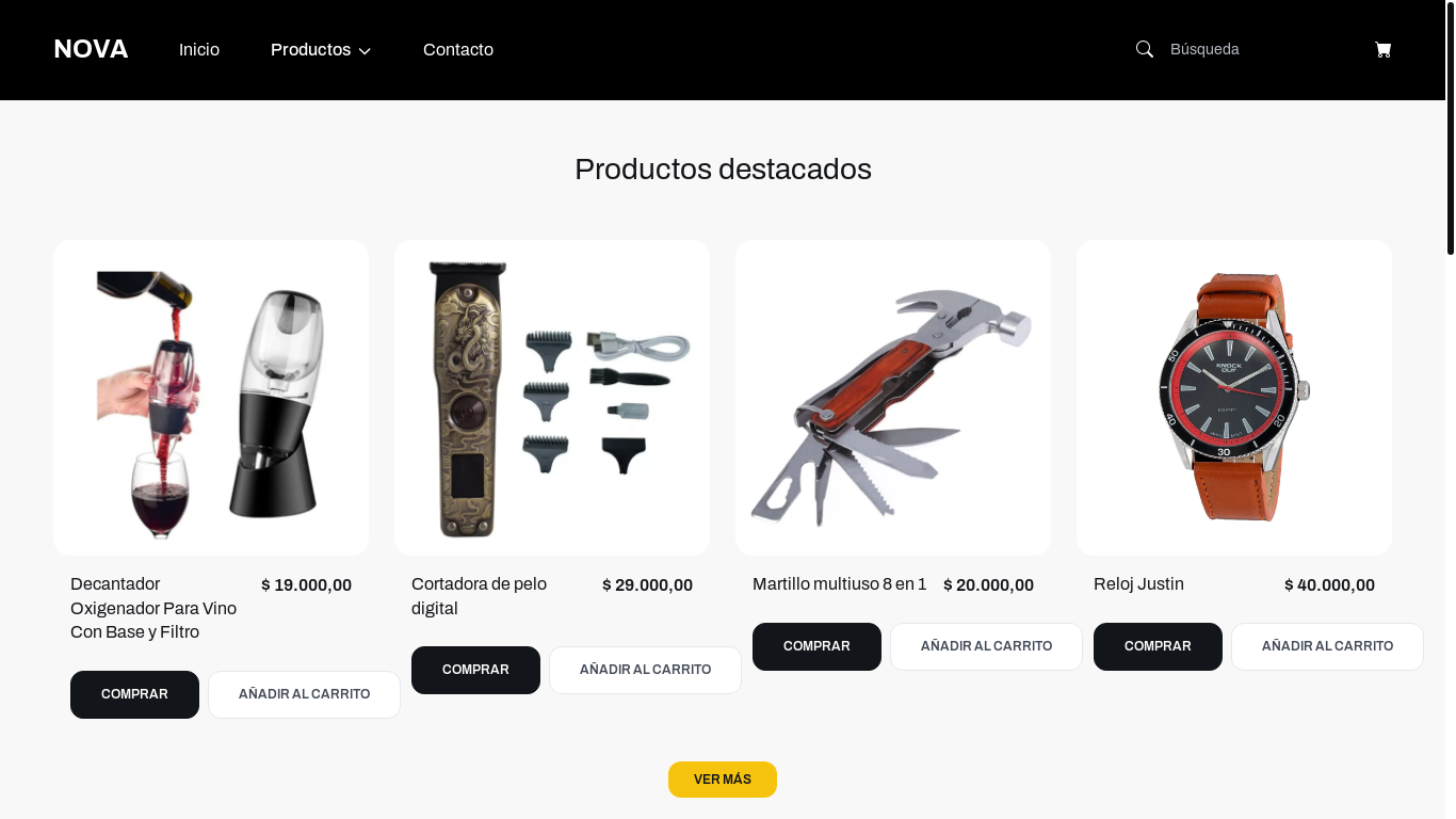 website screenshot of https://novaproductos.online/
