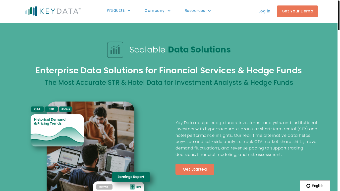 website screenshot of https://www.keydatadashboard.com/enterprise-data-solutions-for-financial-services-hedge-funds