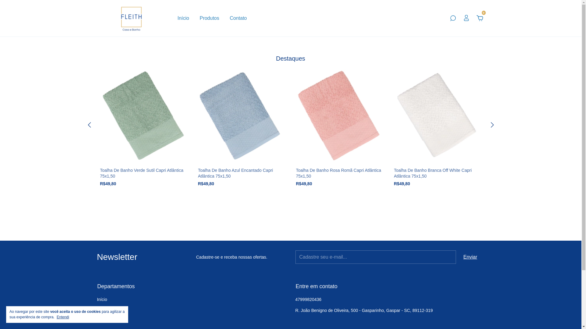 website screenshot of https://fleithcasaebanho.com.br/
