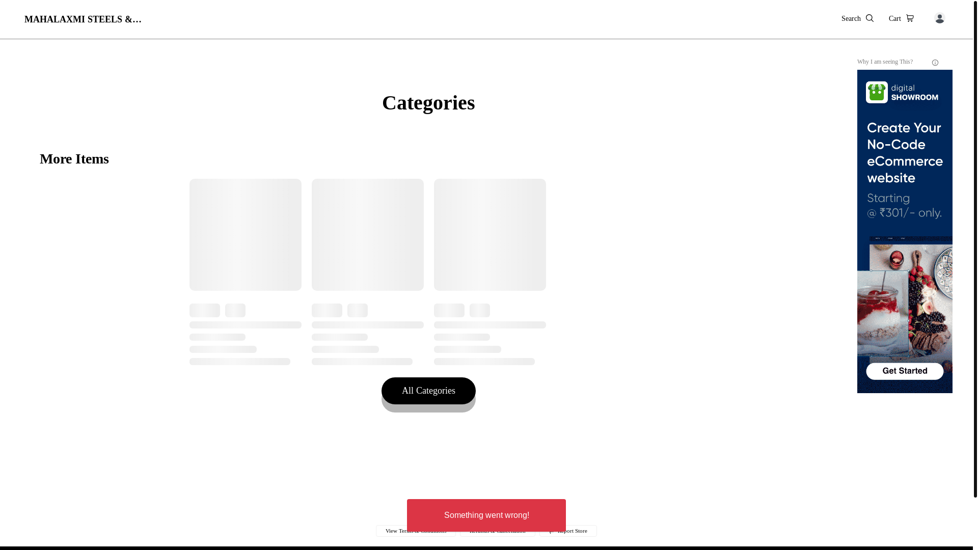 website screenshot of https://mahalaxmisteelsglass.top/