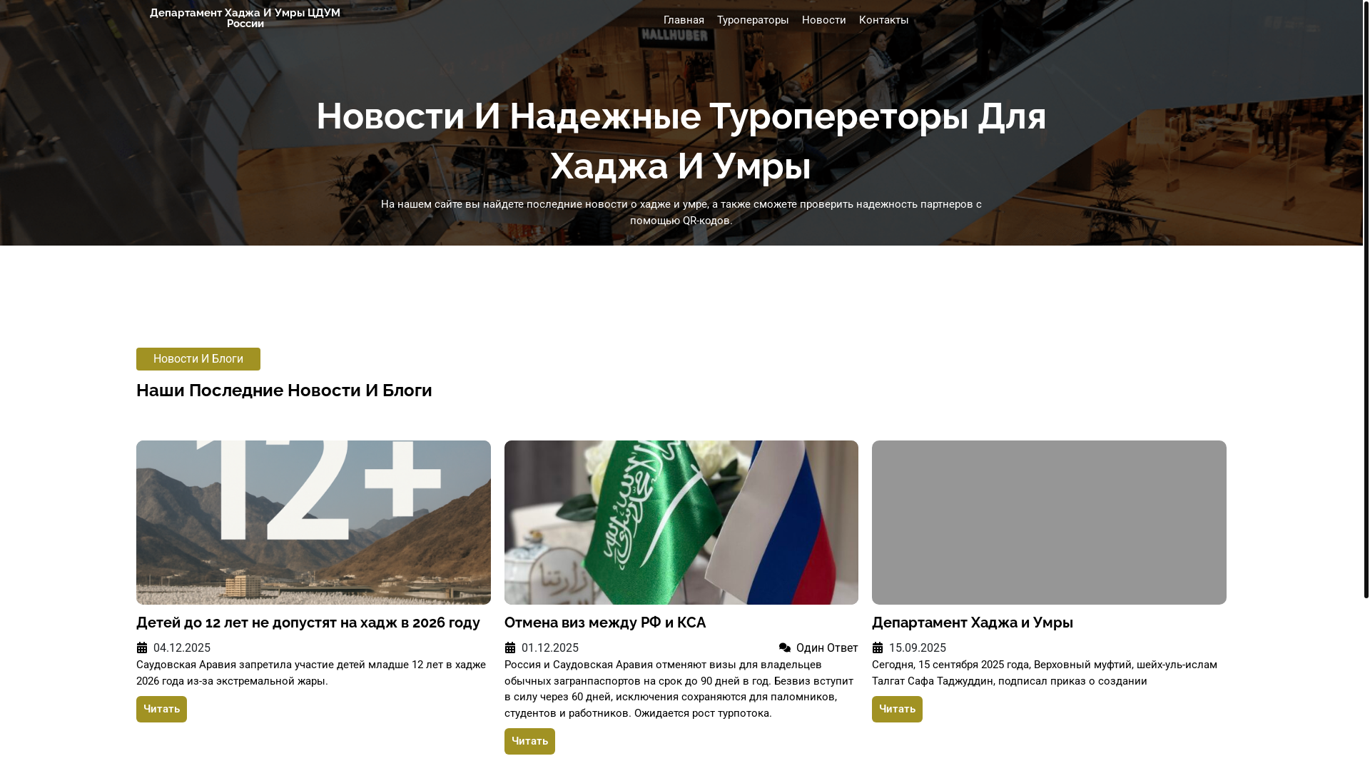 website screenshot of https://hajjdep.ru/