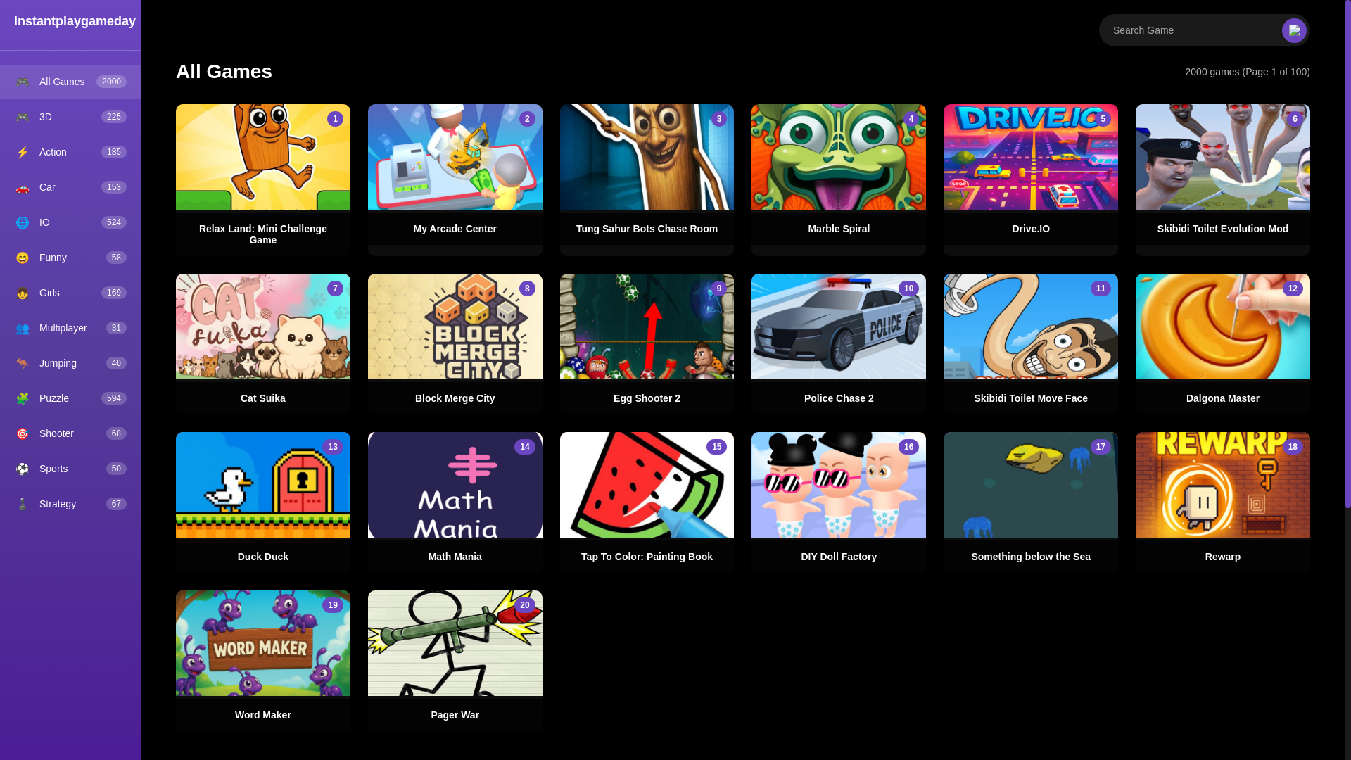 website screenshot of https://instantplaygameday.pages.dev/