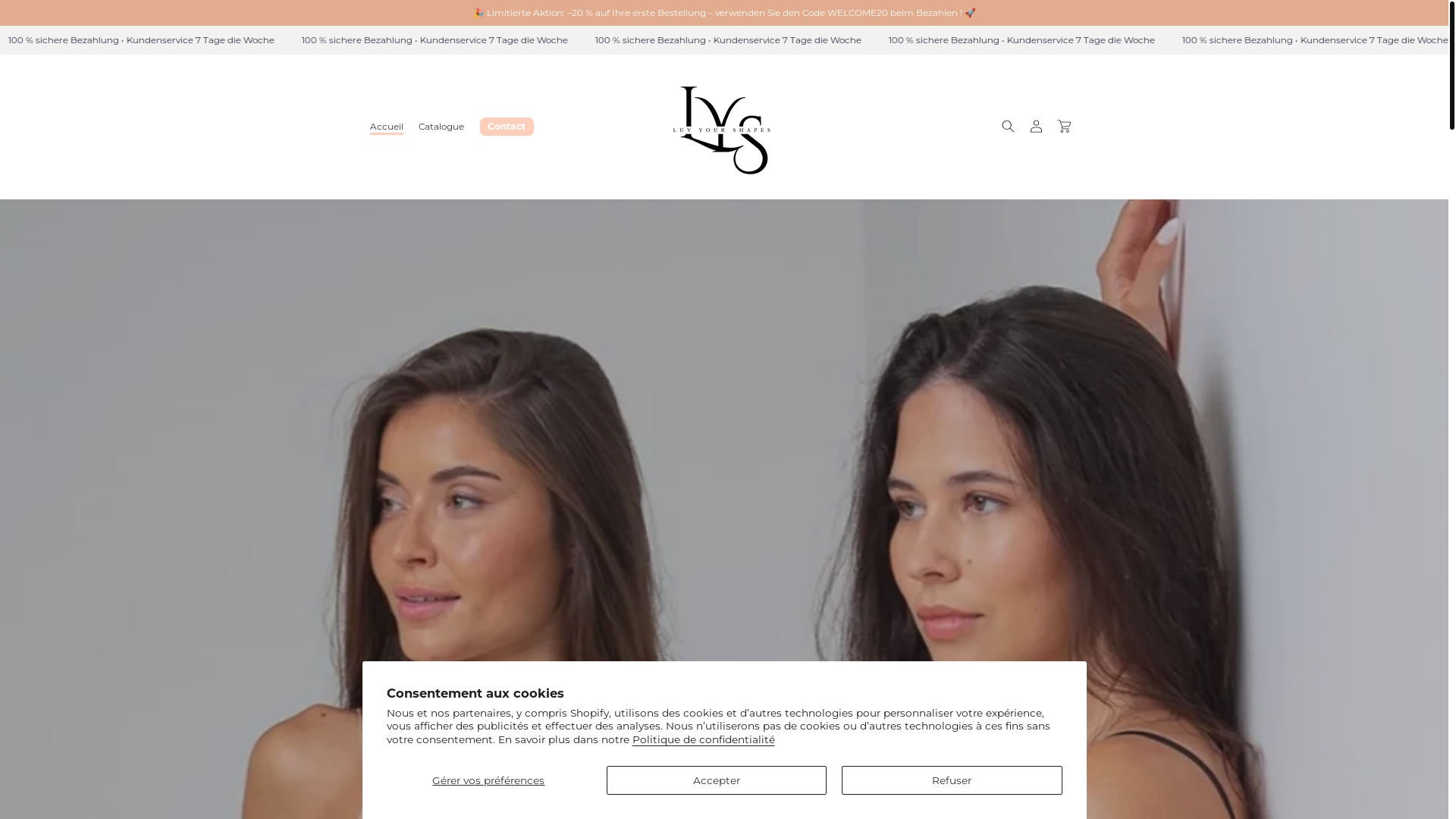 website screenshot of https://luvyourshapes.com/