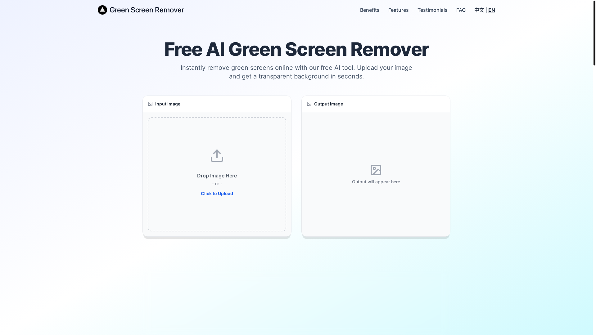 website screenshot of https://greenscreenremover.online/