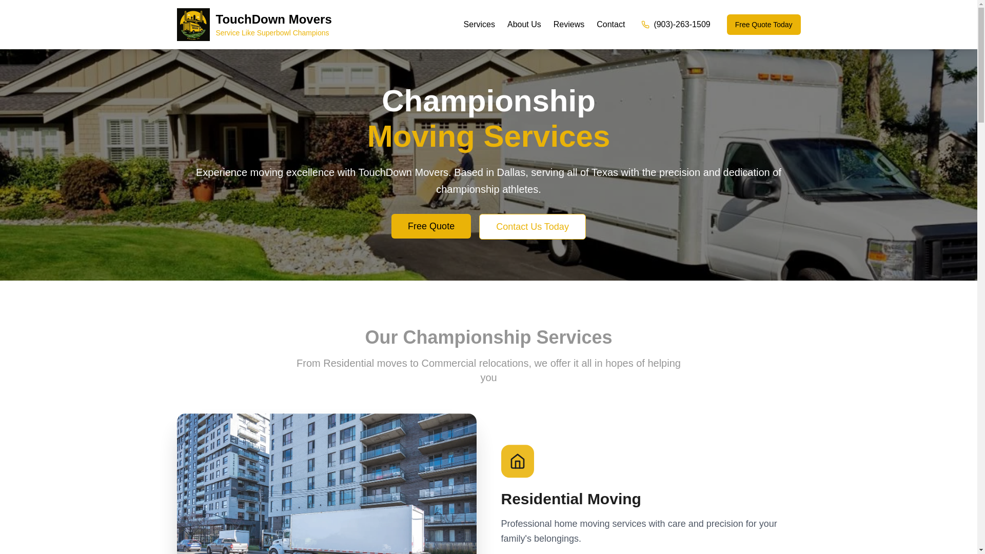 website screenshot of https://touchdownmover.com/