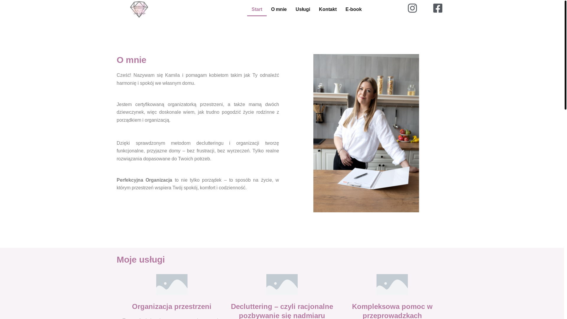 website screenshot of https://perfekcyjnaorganizacja.pl/