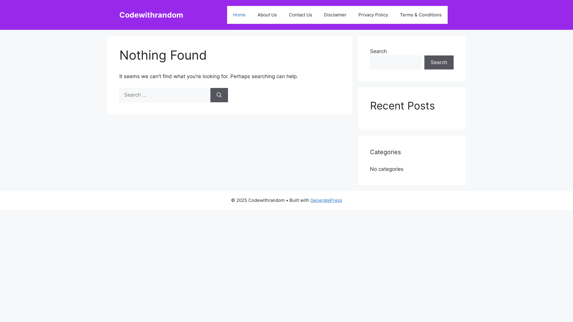 website screenshot of https://codewithrandom.in/
