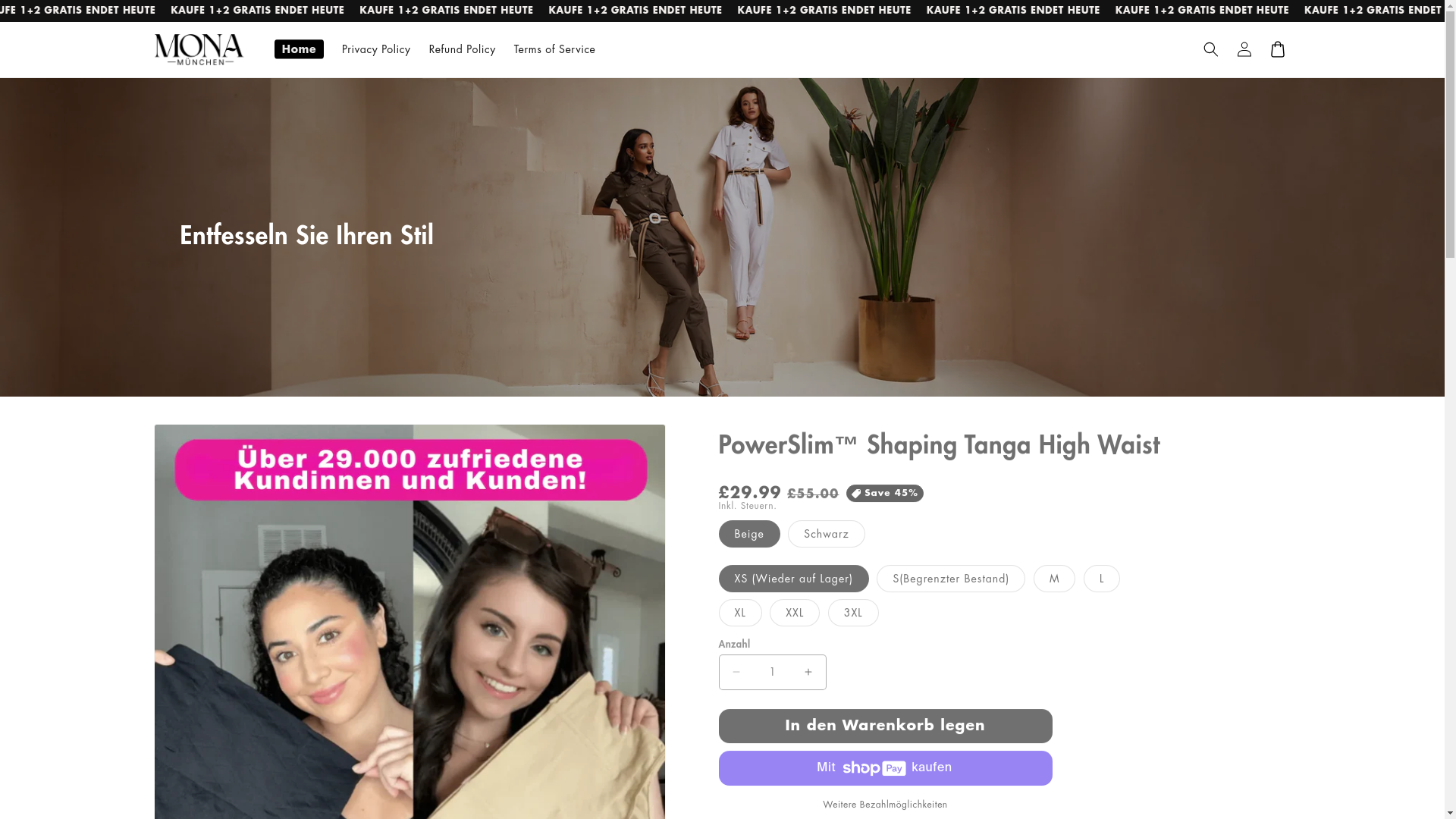 website screenshot of https://mona-munchen.store/