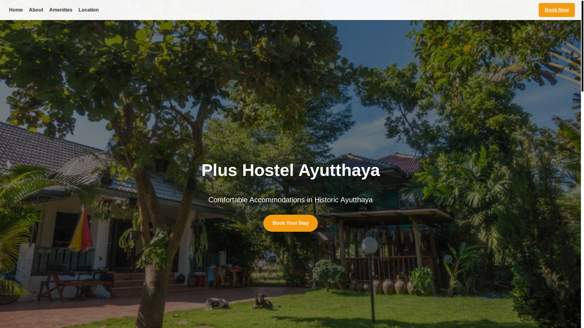 website screenshot of https://plushostelayutthatya.top/