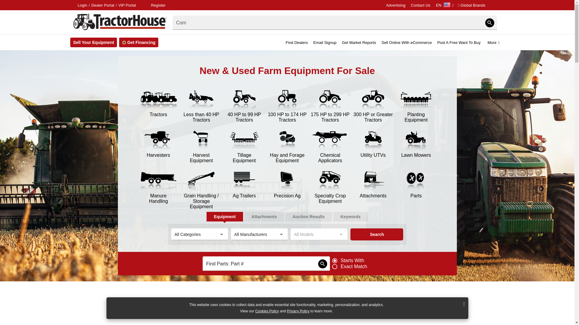 website screenshot of https://tractorhouse.pro/