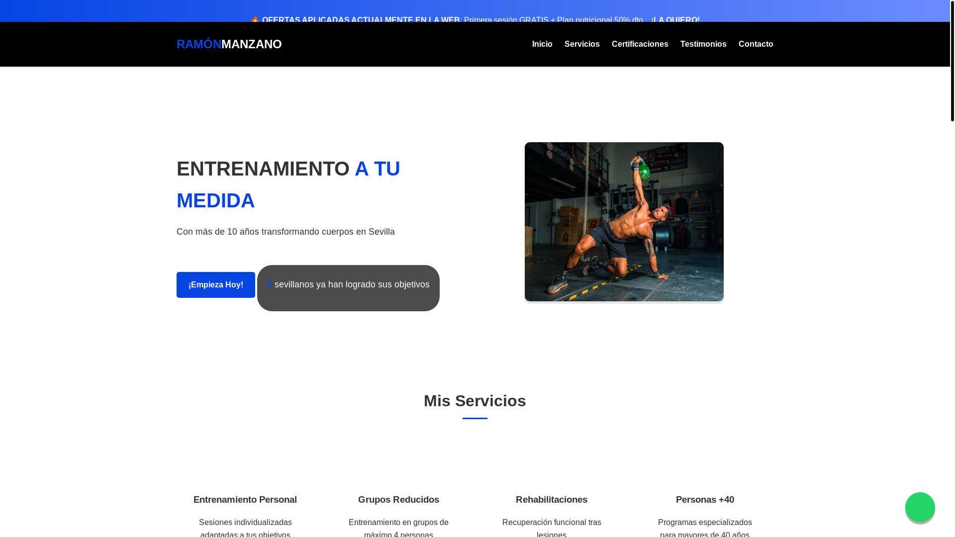 website screenshot of https://entrenadormanzano.pages.dev/
