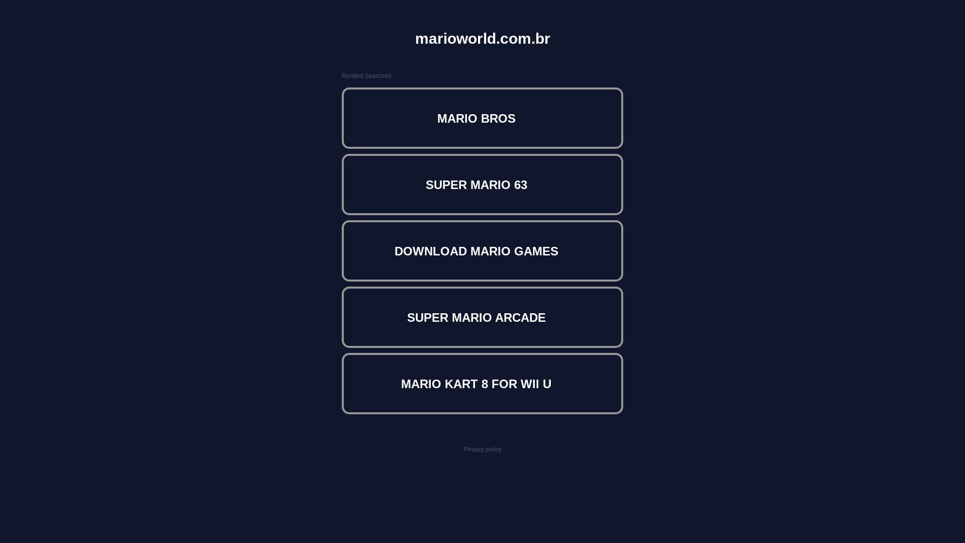 website screenshot of https://marioworld.com.br/