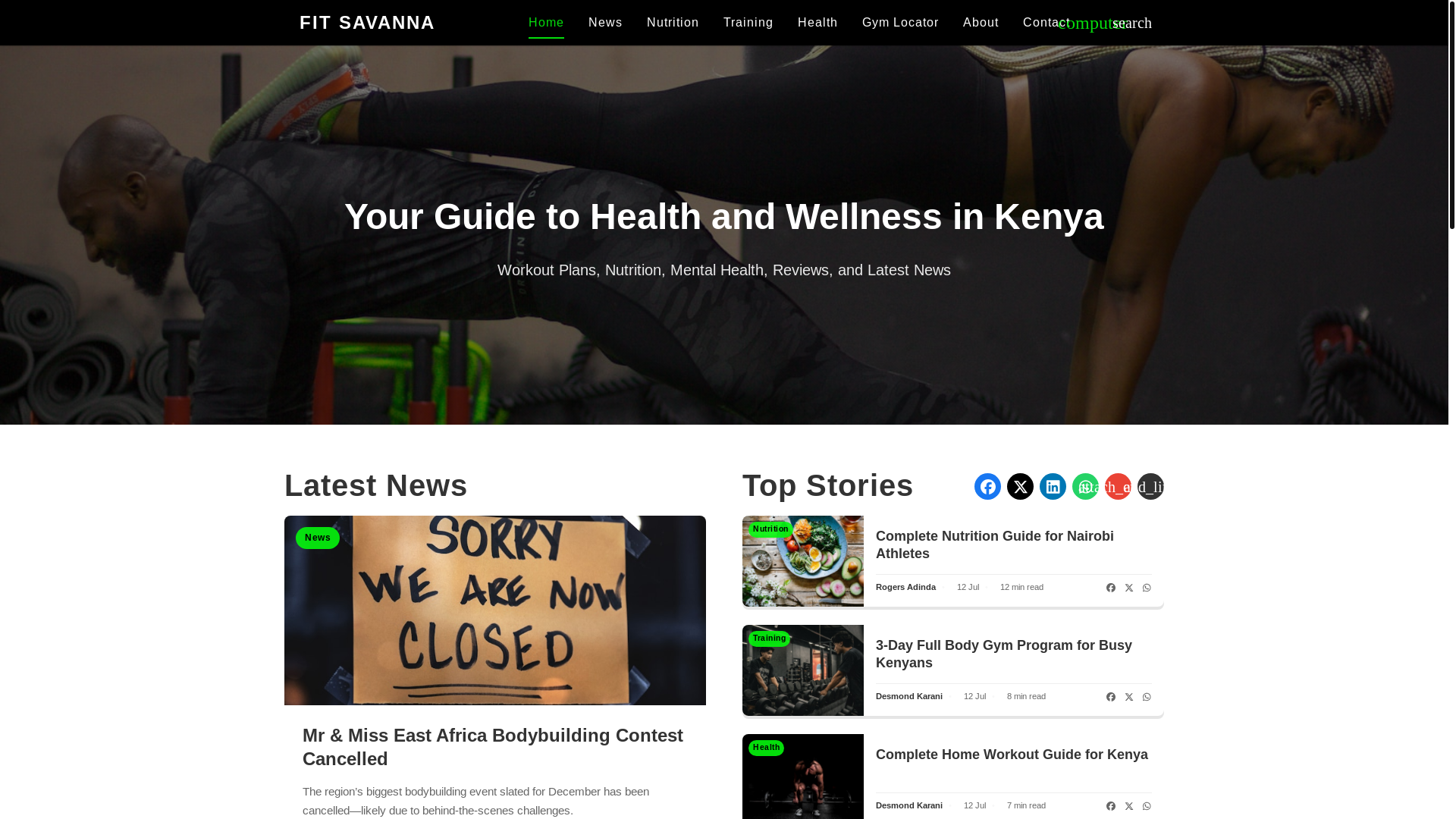 website screenshot of https://fitnessbloggingsite.pages.dev/