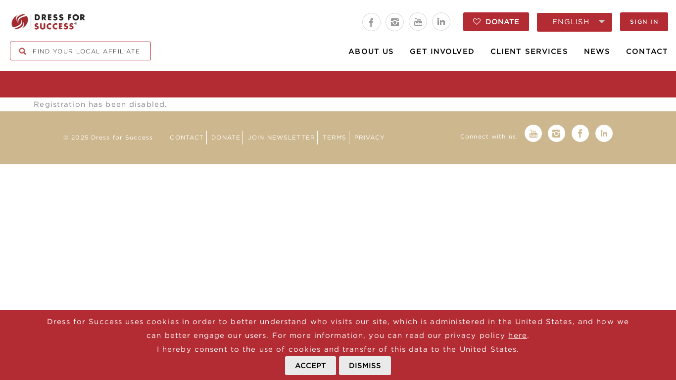 website screenshot of https://baltimore.dressforsuccess.org/