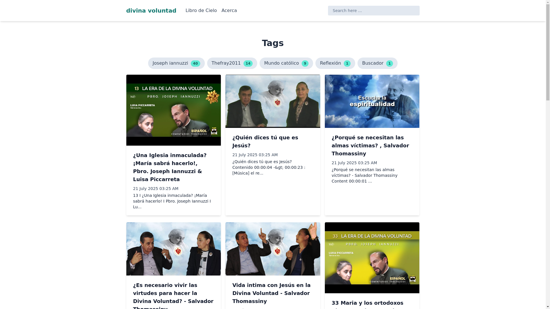 website screenshot of https://divina-voluntad.pages.dev/