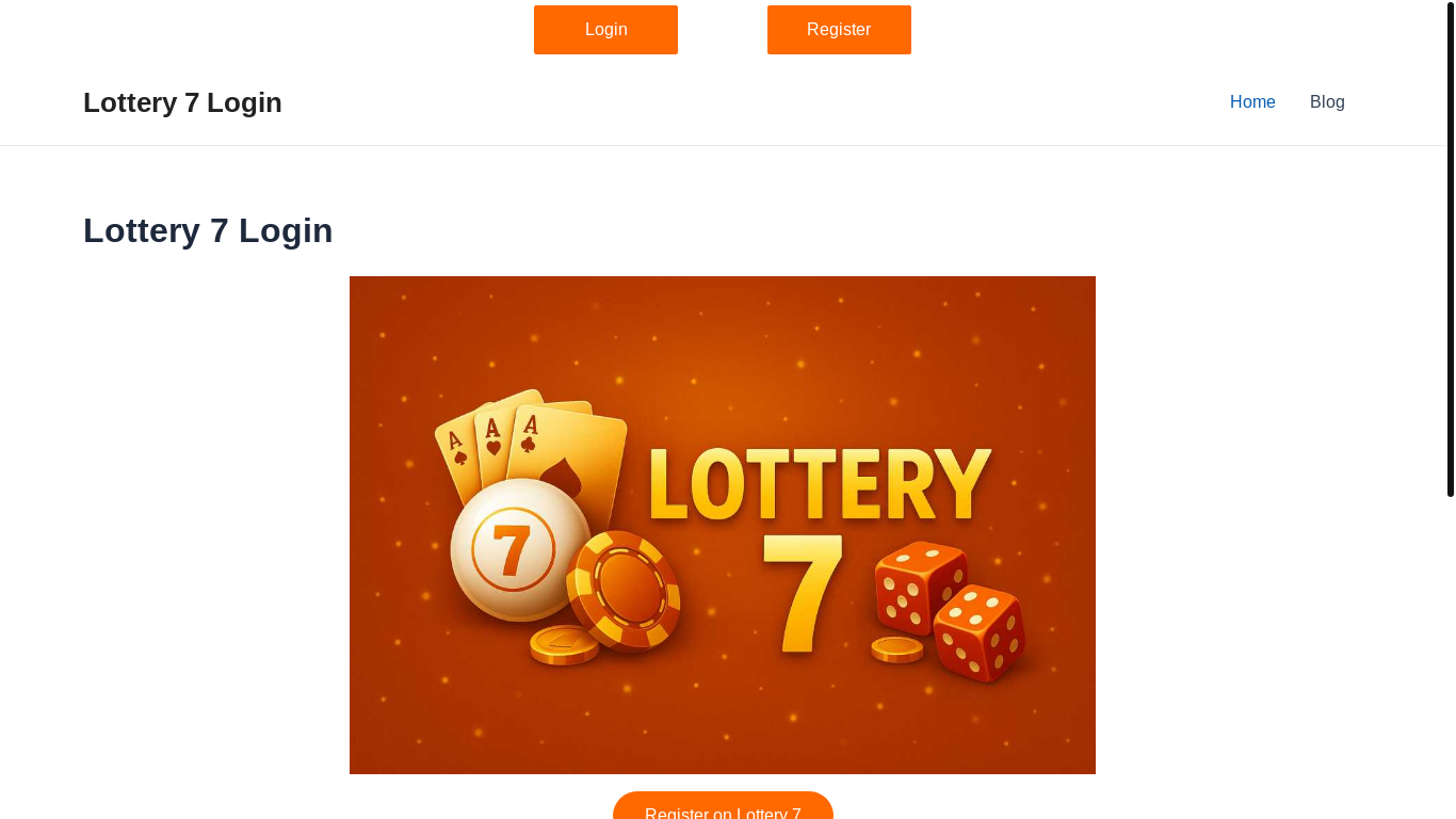 website screenshot of https://thelottery7.org/