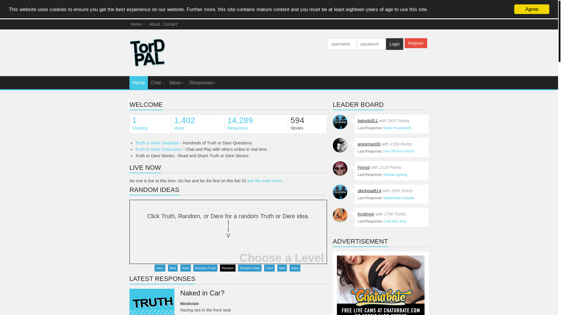 website screenshot of https://truthordarepal.com/
