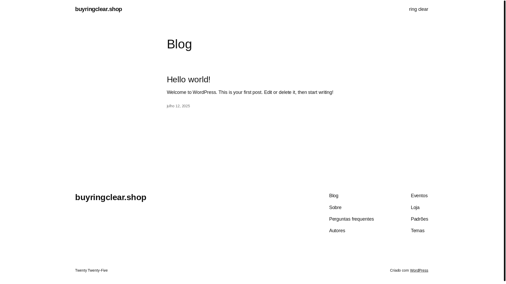 website screenshot of https://buyringclear.shop/