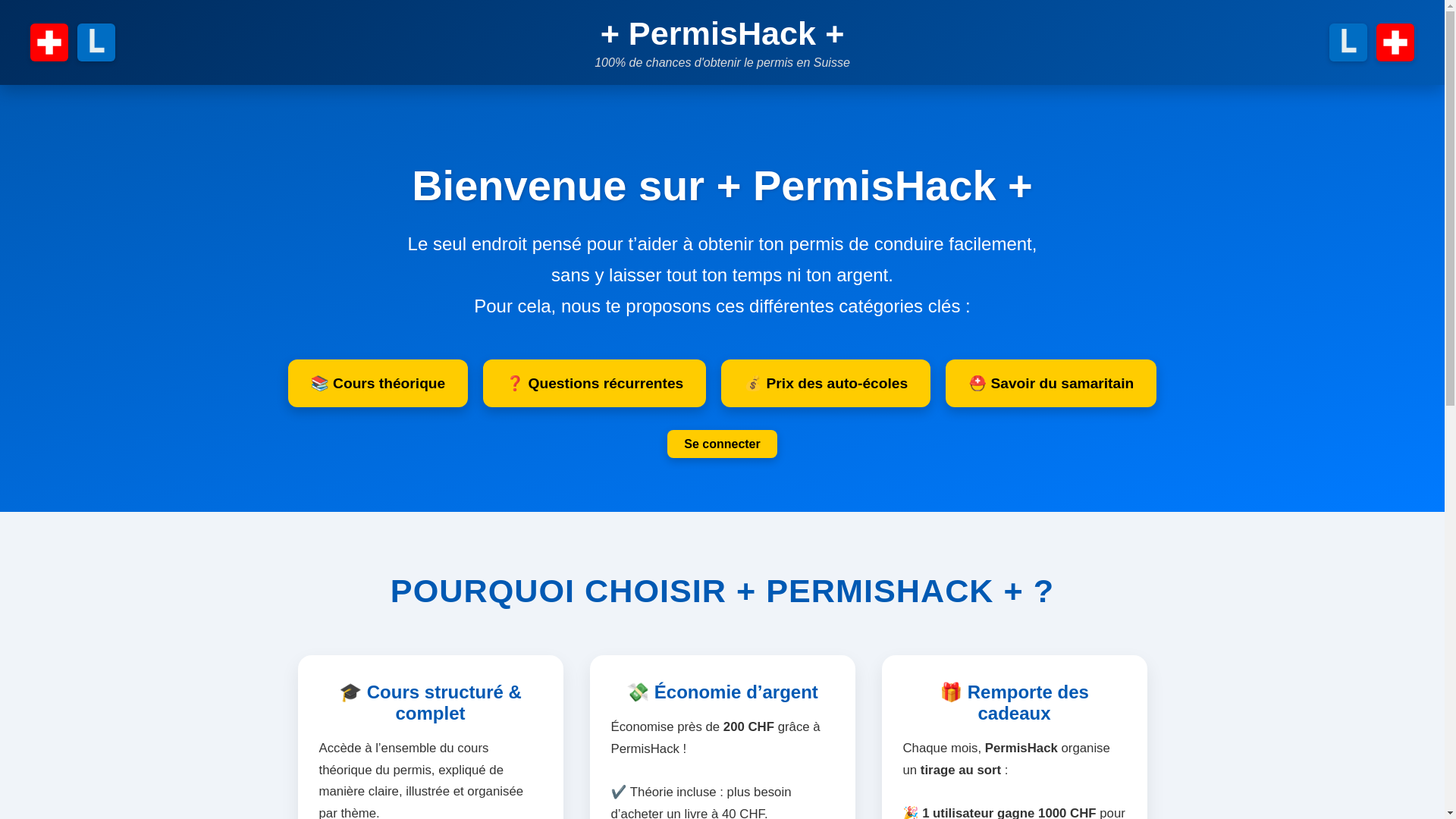 website screenshot of https://permishack.ch/