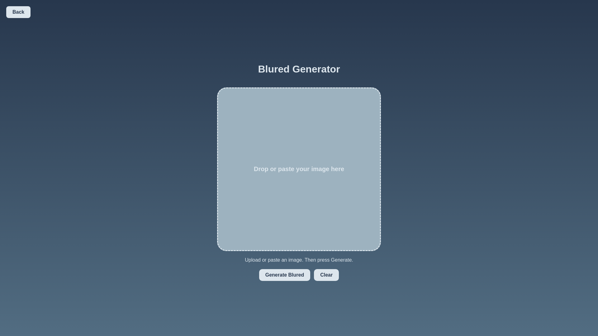 website screenshot of https://blurgenerate.xyz/