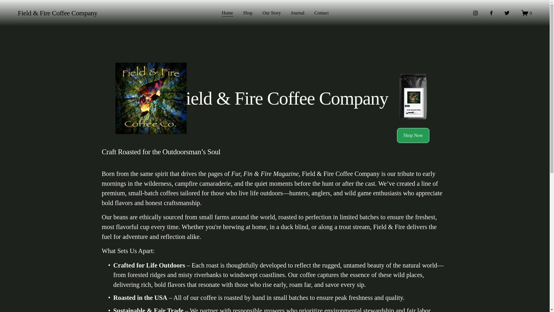 website screenshot of https://fieldfirecoffeecompany.com/