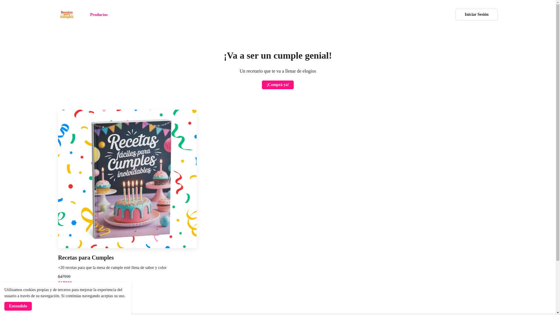 website screenshot of https://recetasparacumples.com.ar/